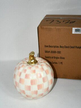 Mackenzie Childs Rosy Check SMALL Pumpkin #: 35509-1392 NIB